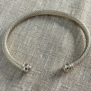 NWOT Sterling Silver Cable Cuff Bangle Bracelet